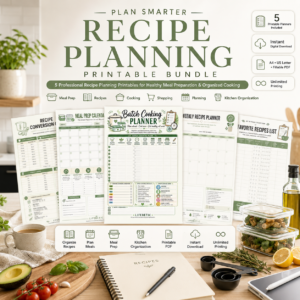 recipe planning printable bundle en
